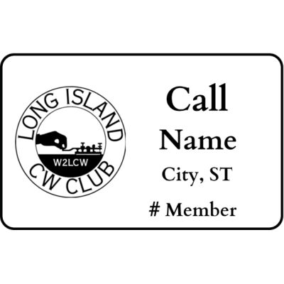 Name Badge with Member Number Thumbnail