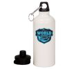 20 oz Aluminum Water Bottle with Carabiner Thumbnail