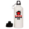 20 oz Aluminum Water Bottle with Carabiner Thumbnail