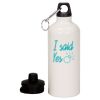 20 oz Aluminum Water Bottle with Carabiner Thumbnail