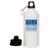 20 oz Aluminum Water Bottle with Carabiner Thumbnail